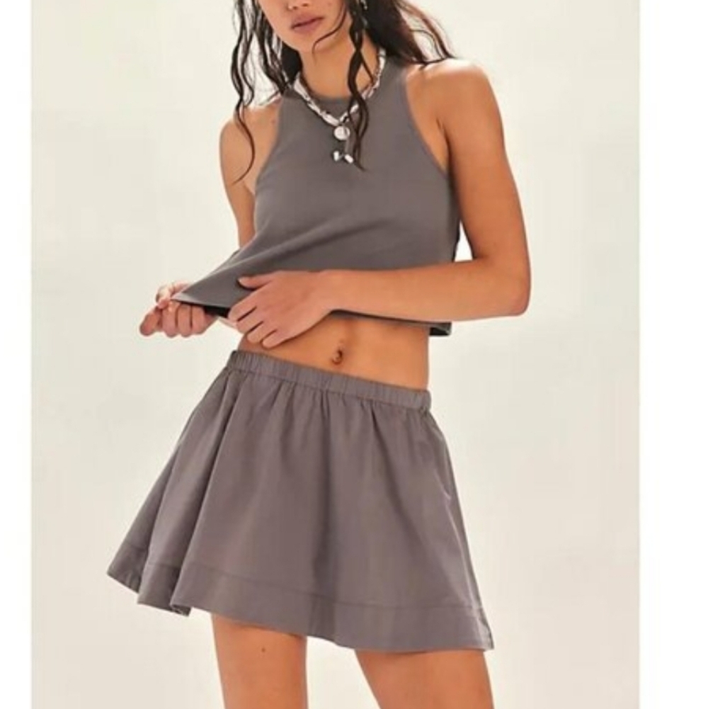 Free People NWOT Milani Skirt & Top Set sz MED in True Grey​